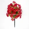 En Stock Dropshipping Amazon Más Vendido Estacas de Suelo de Vegetación Artificial con Flores de Begonia y Estacas de Suelo de Eucalipto para Decoración Exterior