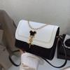 2025 Nueva Moda Color Contrastante Bordado de Rombo Cadena Casual Simple Gran Capacidad Bolso de Hombro Cruzado Cuadrado Pequeño para Mujer