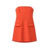 Roupas femininas europeias e americanas atacado de comércio exterior vestido tubinho intelectual elegante cor sólida decoração de bolsa tuyere para o trabalho saia laranja