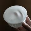 Tazón Redondo de Porcelana Jade Hielo con Tapa Tazón de Cerámica Hecho a Mano Taza de Té Tazón de Té de Tres Piezas para el Hogar Tazón de Té Individual Caja de Regalo