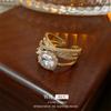 Anillo abierto multicapa de circonita ovalada, diseño de personalidad de nicho de moda, anillo para el dedo índice con sentido, pulsera ligera de lujo de alto sentido