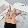 Montura de gafas ultraligera TR90 para mujer que se puede combinar con grado de miopía, montura grande para cara redonda, estilo coreano, marrón frío, montura de gafas anti-luz azul