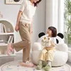 Pantuflas de Algodón de Dibujos Animados para Mujer, Pantuflas de Invierno para Interiores con Lindo Diseño Padre-Hijo, Pantuflas de Felpa Cálidas para el Hogar para Niños y Señoras