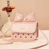 Versão Coreana Ins Bolsa Quadrada Pequena de Menina Fofa 2025 Nova Moda Laço Bolinhas Bolsa Transversal Feminina Pequena de Alta Qualidade