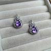 Pequenas explosões de batata doce bênção de boa sorte pingente de cabaça de ametista natural S925 prata diamante leste de gás roxo colar