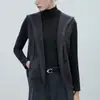 CANVAUS Outono Inverno Novo Colete de Lã Tricotado com Capuz para Mulheres Colete Camada Botões Suéter Solto Dropshipping
