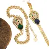 Distrito Lu Corrente de Hip Hop Europeia e Americana Pulseira de Corrente Personalidade de Nicho Exagerada Vento Frio Cauda de Leopardo Pulseira Atacado