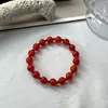 Pulsera de Ágata Roja Natural con Cuentas del Mismo Estilo que Xu Yan, Sencilla y Versátil, Estilo Chino, Retro, Lujosa, Pulsera de Nuevo Estilo Chino