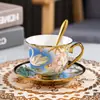 Taza de Café Retro Cerámica Juego de Té Inglés para la Tarde Elegante Té Estilo Palacio Antiguo Hogar Salón de Belleza Té de Flores Otro