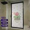 Design de Suculenta em Aquarela Fresca Adesivo de Vidro Fosco Anti-Espionagem para Porta de Correr Floral Amarelo Banheiro Translúcido mas Não Transparente