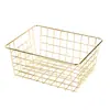 Cesta de armazenamento simples em ferro forjado para organizar lanches da cozinha, pequenos objetos da mesa da sala, caixa de armazenamento e organização