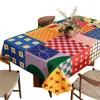 Nuevo mantel de PVC anti-quemaduras, mantel de mesa de centro de alta gama, mantel a cuadros retro americano, mantel impermeable y lavable