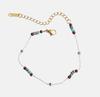 Colar de Contas Yunyao Estilo Francês Retrô Vidro Turquesa Cor Vinho Color-Blocking para Mulheres Pulseira Dopamina Versátil Design Simples