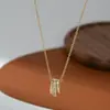 Corrente Elegante para Clavícula Banhada a Ouro Real com Zircônias Microincrustadas para Mulheres, Colar para Cintura com Design Exclusivo, Exquisite Corrente para Pescoço de Celebridade da Internet