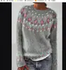 Suéter nuevo estilo europeo y americano de Amazon para mujer, artículo más vendido en Wish, cuello redondo, bloques de color, holgado, moda, jersey de punto