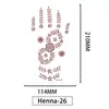 Pegatinas de Tatuaje de Henna Europeas y Americanas, Pegatinas Desechables de Encaje Bermellón, Tatuajes Impermeables y a Prueba de Sudor, Estampados Semipermanentes Populares