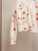 Suéter de Tricô Curto Feminino de Alta Qualidade de Shenzhen, Estilo Novo da Primavera, Estilo Suave, Renda Bordada, Retalhos, Decote V