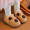Pantuflas de Algodón para Niños y Padres Capibara Otoño/Invierno Superficie de Cuero Antideslizantes Cálidas Tacón Completo Zapatos para el Hogar En Stock Dropshipping