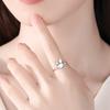 Lindo Conejo Año del Zodíaco Chino Esmalte Imitación Plata S925 Ins Anillo Abierto de Dedo Índice Niche Trendy para Mujer