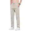 Pantalones Casuales Rectos Ajustados de Lujo Ligero para Hombre Primavera 2026, de Moda, Sencillos, Versátiles, Adelgazantes, Pantalones Ligeros de Negocios para Hombre