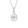 Colgante de Plata Esterlina S925 Collar de Moissanita Rombo Dinámico Aguamarina Corazón Latiente Colgante de Plata Cadena para Clavícula Corazón Latiente