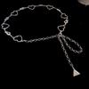 Cadena de Cintura Hueca con Forma de Corazón y Triángulo Transfronteriza Europea y Americana para Mujer, Cinturón de Viento de Alta Gama con Sentido de Internet, Joyería de Nicho con Viento Frío