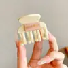 Presilha de Cabelo Minimalista com Letra para Mulheres, Prendedor de Rabo de Cavalo Alto, Mini Presilha de Garra, Presilha Tubarão para Meio Preso, Elegante Acessório de Cabelo de Abóbora