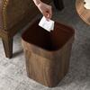 Lixeira Retrô Imitação Grão de Madeira Doméstica Criativa Sala de Estar Cozinha Banheiro Cesto de Papel Plástico com Anel de Pressão Sem Tampa Tamanho Grande