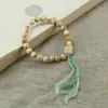 Pulsera Duobao de Madera Simple y de Moda con un Solo Círculo, Sándalo, Arañazo de Gato, Bodhisattva, Pulsera Retro de Moda para Hombres y Mujeres
