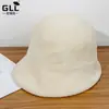 Sombrero de Pescador de Lana Bordado de Saturno Japonés, Sombrero Cálido de Invierno de Color Sólido para Reina Madre, Sombrero de Cubo al por Mayor de Fábrica