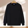 Moletom 100% Algodão Estampa Personalizada Logo Roupa de Trabalho Inverno Masculina Catering Forrado com Fleece Gola Redonda Preta Camisa Cultural Roupa de Trabalho