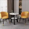 Mesa y Sillas Casuales Mesa de Negociación Moderna Simple Balcón Juego de Tres Piezas Silla Individual Tienda de Té con Leche Mesa Redonda Pequeña Silla de Comedor para el Hogar