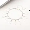 Exclusivo transfronteiriço para calçados de praia explosivos moda moda europeia e americana tornozeleira oval de metal com diamante atacado A024