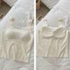 Regata Feminina de Verão Ultrafina de Malha Fresca, Transparente e Sexy, Vem com Bojos para Cobrir os Seios, Top Interno de Gola Quadrada Longa