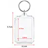 Marco de fotos de comercio electrónico transfronterizo llavero acrílico carcasa en blanco forma de corazón en blanco caligrafía llavero acrílico transparente carcasa en blanco