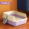 Caja de Arena para Gatos Extra Grande Desmontable de Alta Calidad Semi-Cerrada Fácil de Limpiar con Paredes Laterales Altas Hecha de Plástico Duradero