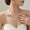 Nuevo Collar Largo de Mariposa Plateada 2026 para Mujer, Cadena Elegante para Clavícula, Cadena de Lujo Ligero de Nicho de Gama Alta para Vestido
