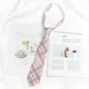 Jk Tie Female Lazy Nude-Free Brown Stripe Japanese Style College Style Decorative Wine Red Dk Shirt Boys Casual