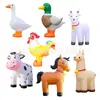 Decoración Inflable de Granja y Rancho para Primavera, Animales Inflables Lindos para Decoración de Jardín Exterior, Modelo Inflable Iluminado con LED 210t