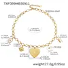Conjunto Criativo de Aço Inoxidável Mili com Banhado a Ouro Real 18K, Coração Grande, Múltiplos Acessórios, Gota de Óleo, Colar e Pulseira