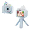 Cámara infantil de dibujos animados para niños, transfronteriza, puede tomarse selfies, grabar videos, subir a teléfonos móviles, cuenta con cámaras duales de alta definición, soporte de mano y es portátil