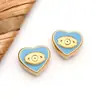 Acero Inoxidable Doble Cara Esmalte Gota de Aceite Ojo Cuentas Espaciadoras Cuentas Sueltas Cuentas Cuadradas Pulsera DIY Europea y Americana Accesorios de Joyería