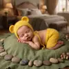 Novedades transfronterizas tejido a mano de mohair ropa con forma de oso para fotografía infantil prendas de punto para fotos de bebé