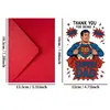 Cartão de Dia dos Pais Transfronteiriço Superman Papai com Conjunto de Envelopes Troféu Espanhol Cartão de Bênção Criativa