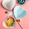Cuenco Irregular Innovador Plato Dibble de Cerámica Bol para Postre Corazón de Melocotón Color Caramelo Bol de Amor Bol para Snacks y Arroz del Hogar