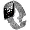 Correa de acero inoxidable para Fitbit Versa2, Versa Lite X, hebilla de mariposa, correa de acero inoxidable
