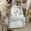 Mochila nueva estilo universitario con estampado de lunares para estudiantes de secundaria y preparatoria, mochila casual ligera de gran capacidad para mujer