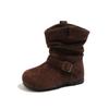 Botas holgadas de ante estilo francés Ins 2026 Otoño e Invierno Nuevas Botas de moda coreana para niñas Botas retro sin cordones hasta la pantorrilla