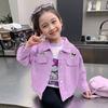 [Co-Branded Coolomi] Jaqueta de Outono para Meninas 2025 Média e Grande Infantil Jaqueta de Bebê Menina com Estampa nas Costas