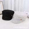 Gorra de encaje para niños, gorra hueca con diamantes de imitación, boina elegante estilo Chanel fina de primavera y verano, gorra octogonal plana